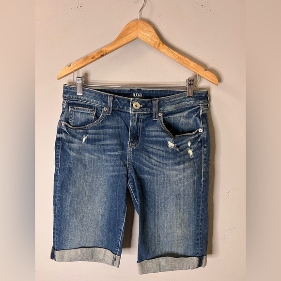 a.n.a Pants - Ana Distressed Denim Bermuda Shorts Women’s Size 30